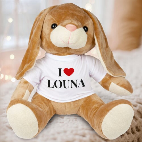 Bunny le grand lapin en peluche – I love <br> <strong>80 cm </strong> – Image 3