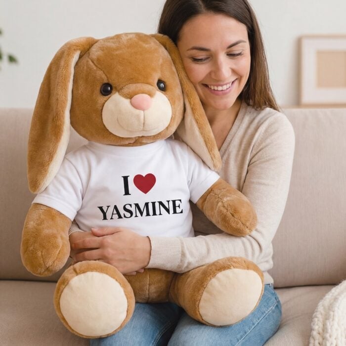 Alternative view of Bunny le grand lapin en peluche – I love <br> <strong>80 cm </strong>