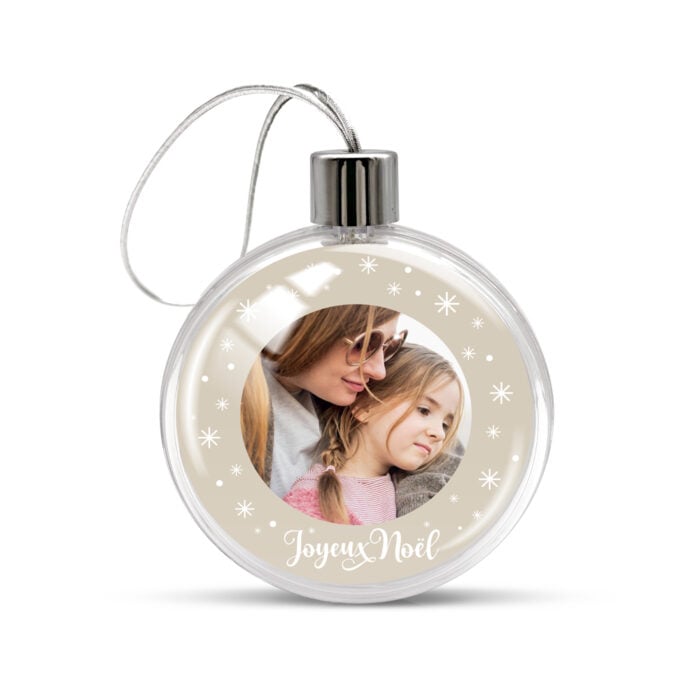 Boule de Noël ronde transparente - Joyeux Noël