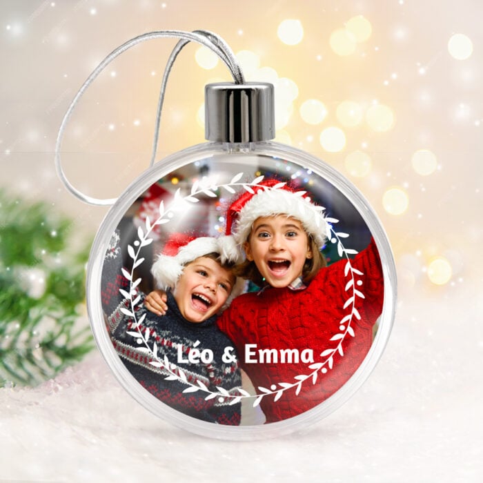 Alternative view of Boule de Noël plate transparente - Couronne de Noël