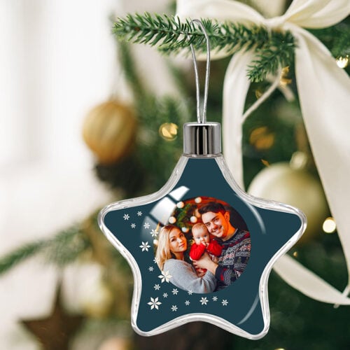 Boule de Noël étoile transparente - Photo de Noël – Image 2