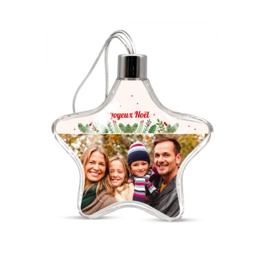 Boule de Noël étoile transparente - Joyeux Noël