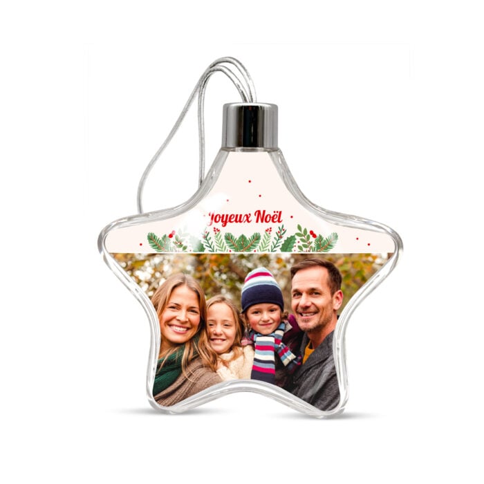 Boule de Noël étoile transparente - Joyeux Noël