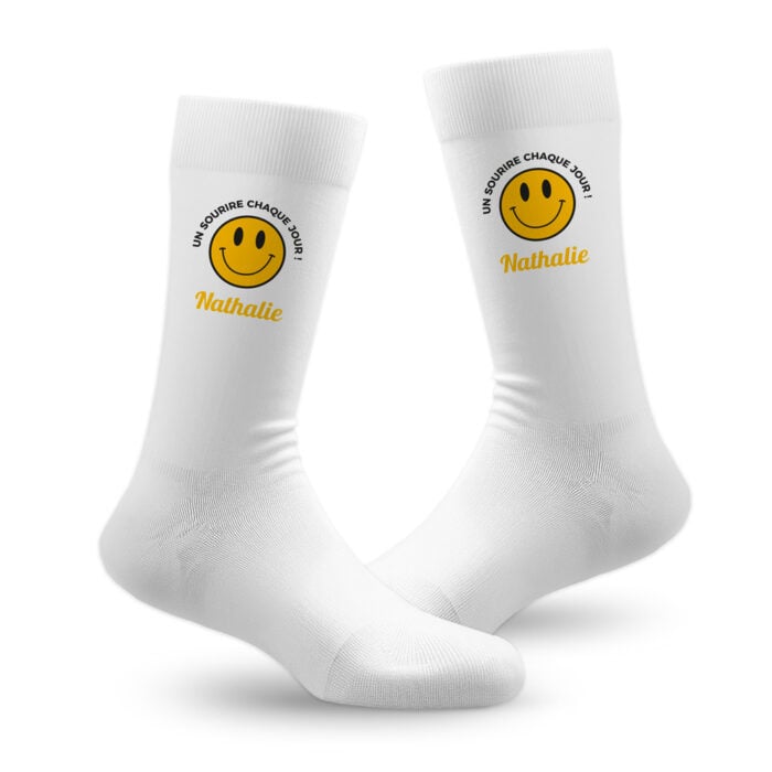 Chaussettes personnalisées – Un sourire chaque jour