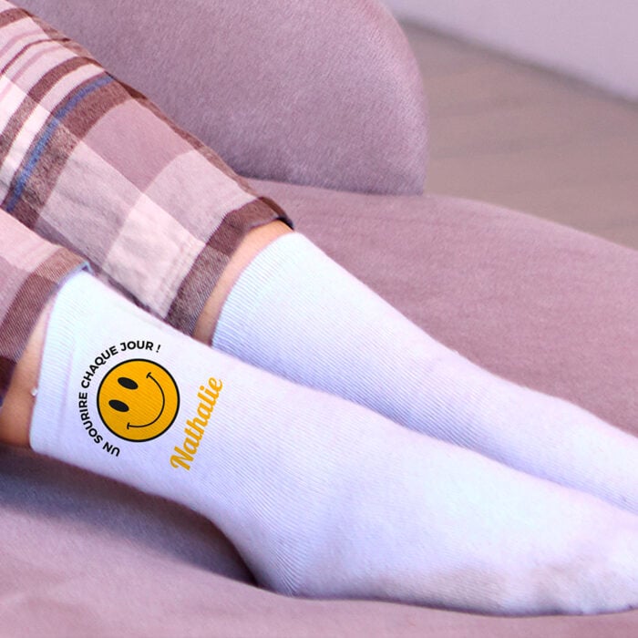 Alternative view of Chaussettes personnalisées – Un sourire chaque jour