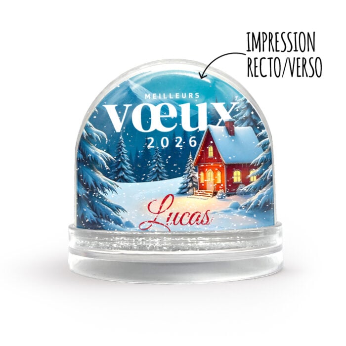 Boule à neige personnalisable - Meilleurs voeux 2026