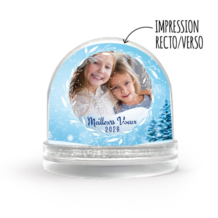 Boule à neige personnalisable - Meilleurs Voeux avec photo