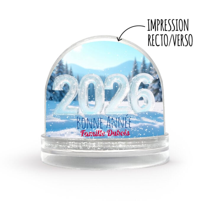 Boule à neige personnalisable - Bonne année givrée !
