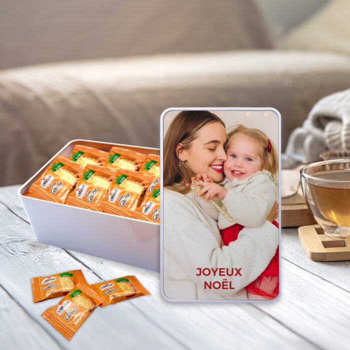 Alternative view of Boîte rectangulaire personnalisée – Photo et prénom + Petite Galette St Michel