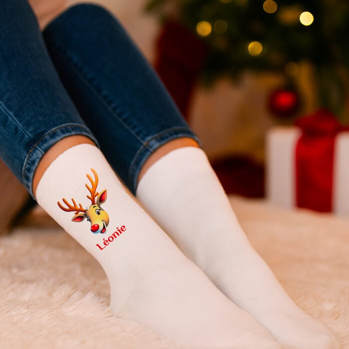 Alternative view of Chaussettes personnalisées – Renne