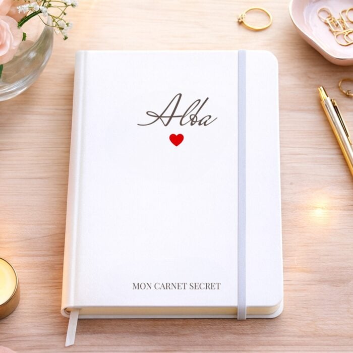 Alternative view of Carnet de notes personnalisé – Prénom avec coeur