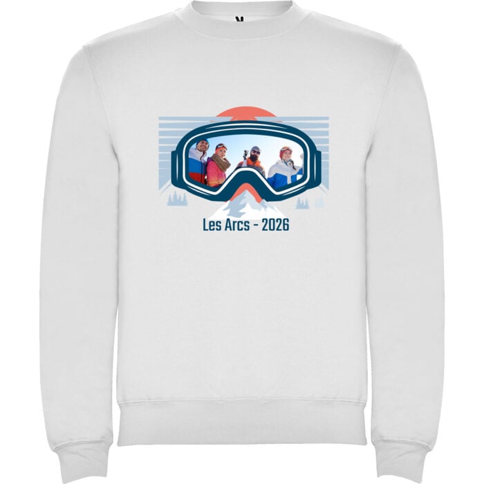 Sweat blanc - Ski 2026 avec photo