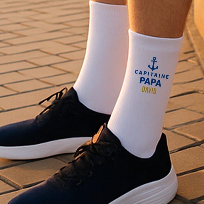 Alternative view of Chaussettes personnalisées – Capitaine Papa