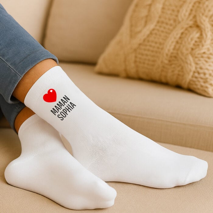 Alternative view of Chaussettes personnalisées – Maman avec prénom