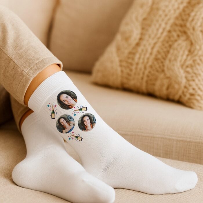 Alternative view of Chaussettes personnalisées – Bonne année avec photo !