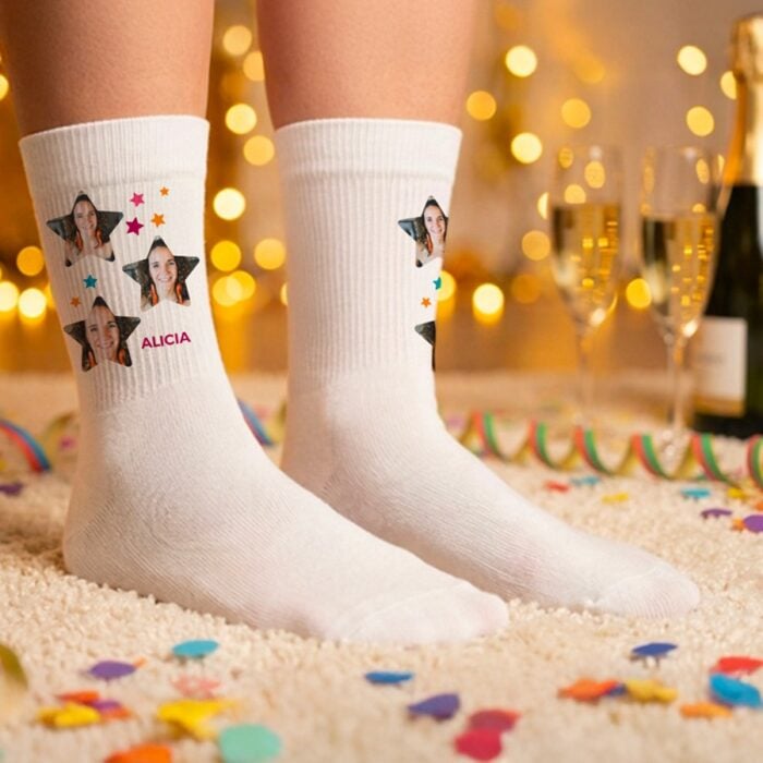 Alternative view of Chaussettes personnalisées – Etoiles avec photo
