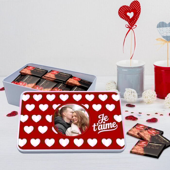 Alternative view of Boîte rectangulaire personnalisée – Je t'aime !