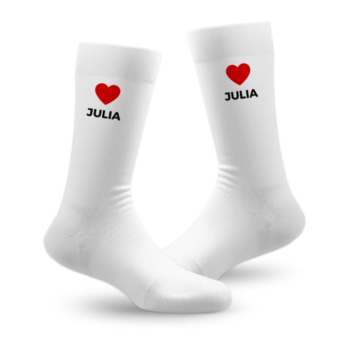 Chaussettes personnalisées – Coeur avec prénom