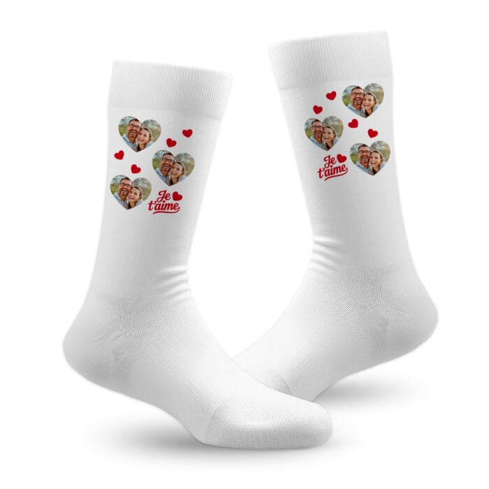 Chaussettes personnalisées – Je t'aime avec photo !
