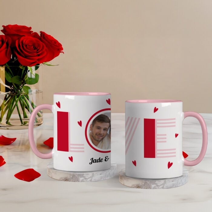 Alternative view of Mug rose personnalisé - Love avec photo