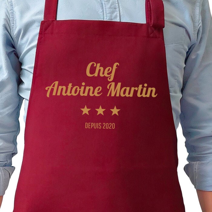 Tablier bordeaux - Chef 3 étoiles !
