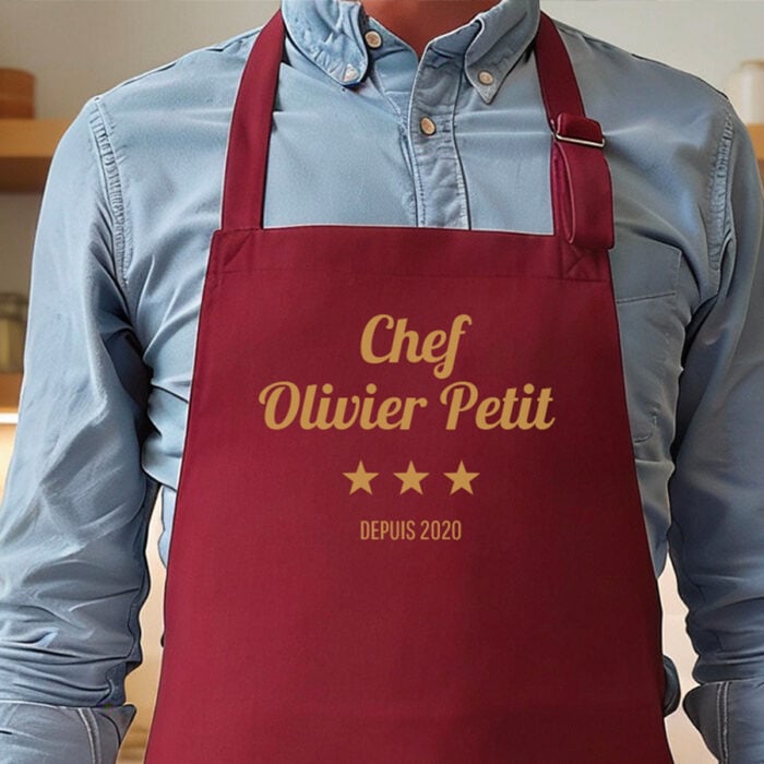 Alternative view of Tablier bordeaux - Chef 3 étoiles !