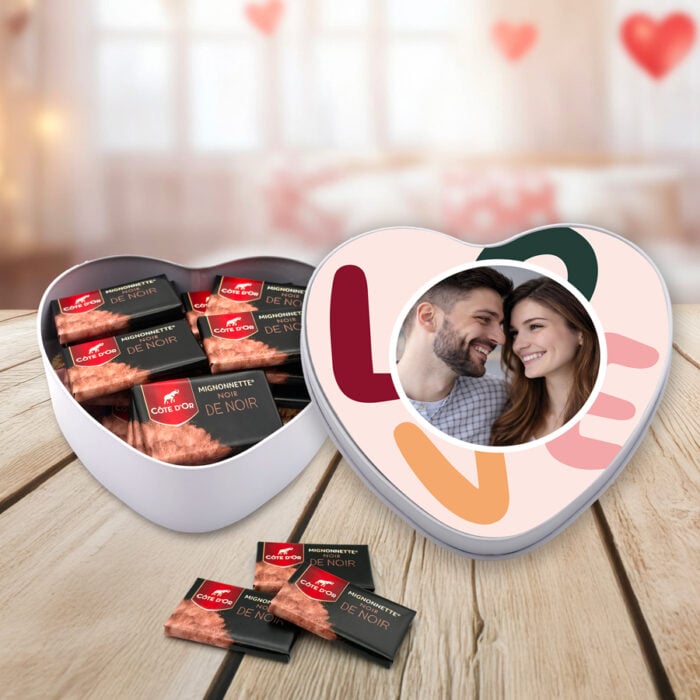 Alternative view of Boîte coeur Côte d'Or – Love avec photo