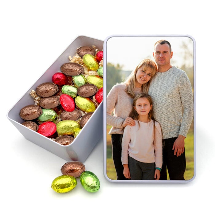 Boîte de Pâques rectangulaire - oeufs de chocolat - Avec photo