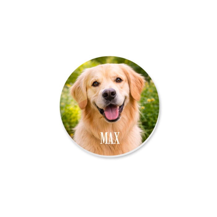 Magnet rond - Photo et prénom