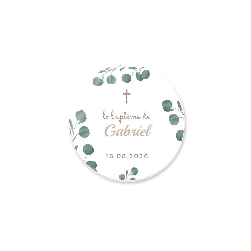 Magnet rond - Baptême