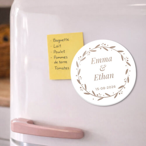 Magnet rond - Mariage | Kisseo