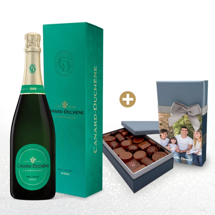 Alternative view of Boite de chocolats personnalisée + Champagne - Photo