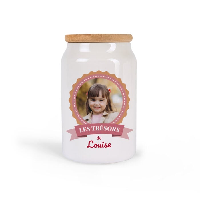 Pot en céramique cuisine - Les trésors avec photo et prénom
