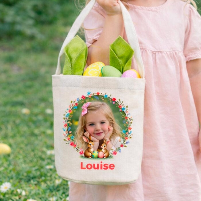Alternative view of Panier de Pâques personnalisé - La couronne de Pâques avec photo