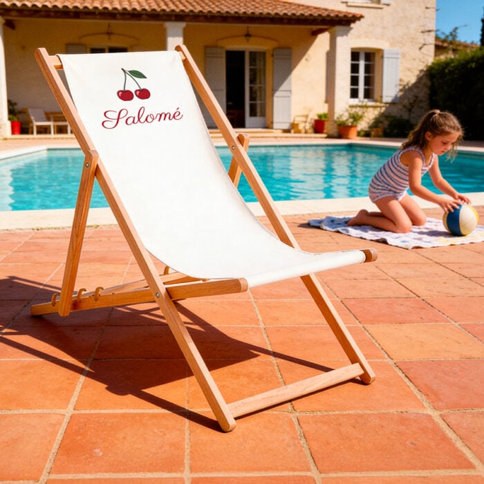 Alternative view of Transat personnalisé - Petite cerise avec prénom