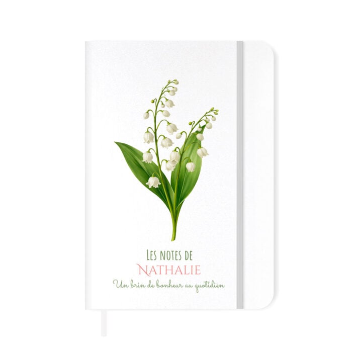 Carnet de notes blanc – Brin de muguet