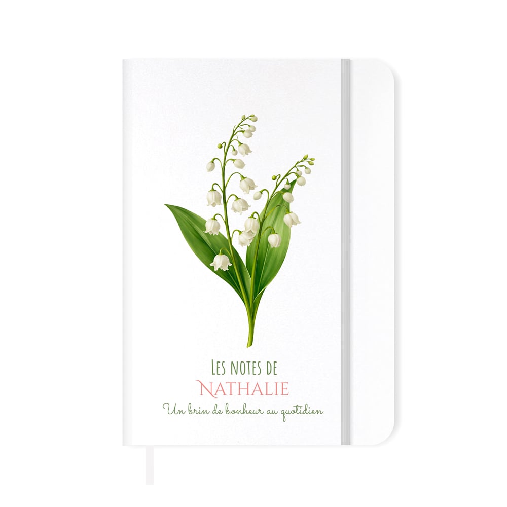 Carnet de notes blanc – Brin de muguet – Image 2