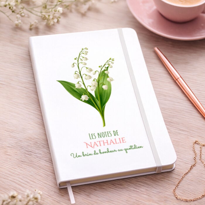 Alternative view of Carnet de notes blanc – Brin de muguet