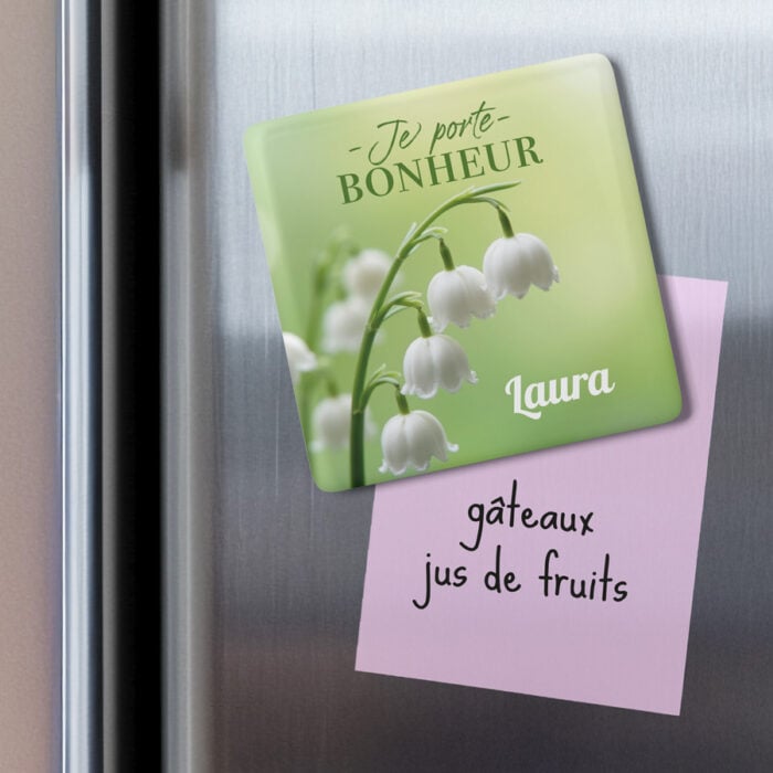 Alternative view of Magnet céramique - Porte bonheur avec prénom