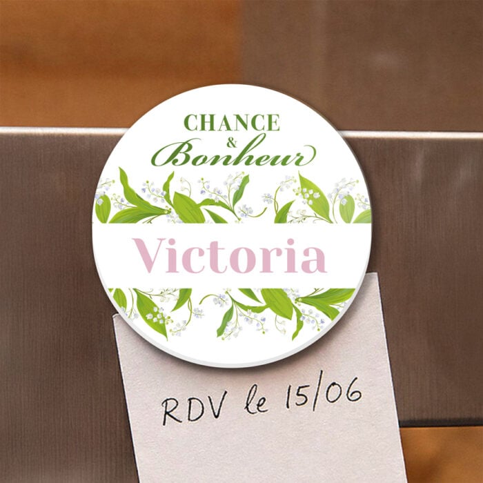 Alternative view of Magnet rond - Chance et bonheur