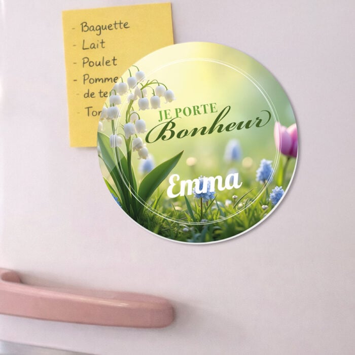 Alternative view of Magnet rond - Je porte bonheur