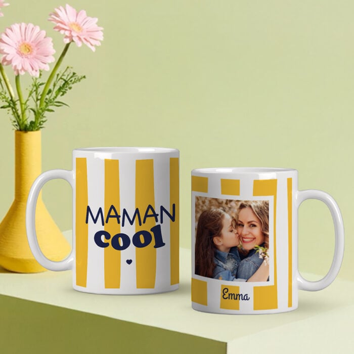 Alternative view of Mug blanc personnalisé - Maman cool !