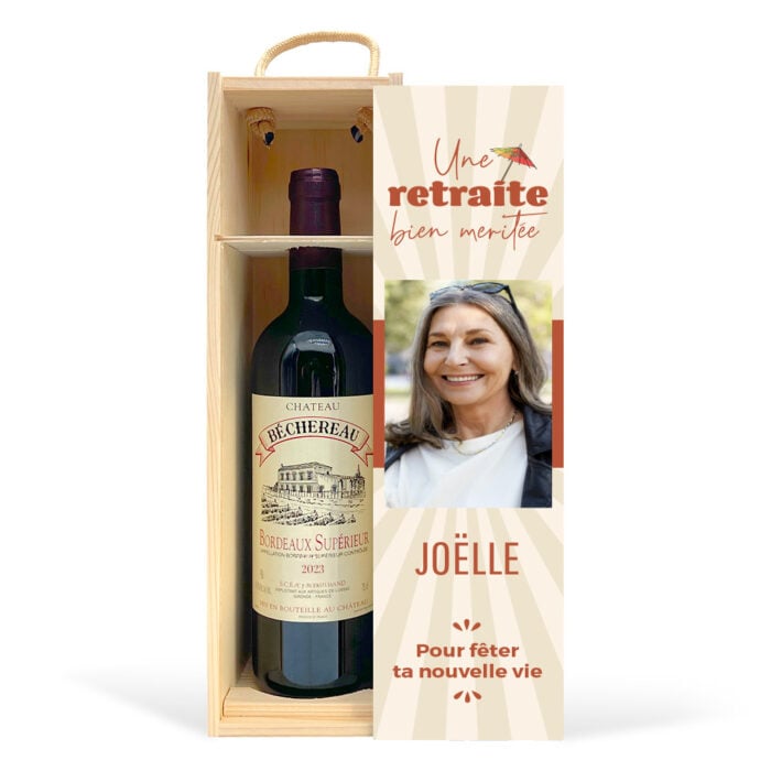 Coffret personnalisé et Vin rouge - Une retraite bien méritée