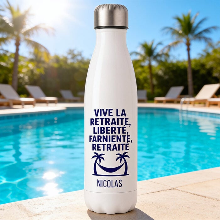Alternative view of Bouteille isotherme - Vive la retraite <br> <strong>  500 ml </strong>