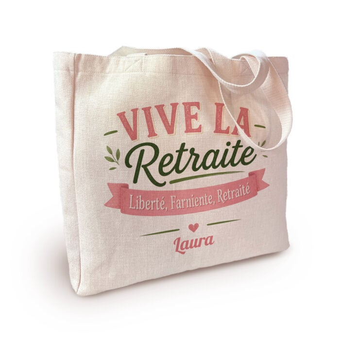 Sac cabas personnalisé - Vive la retraite !