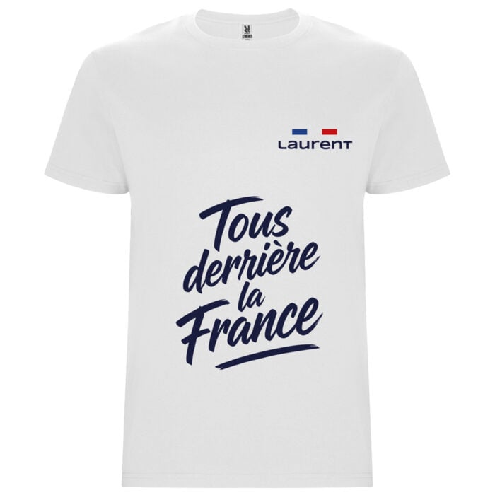 T-shirt blanc - Tous derrière la France