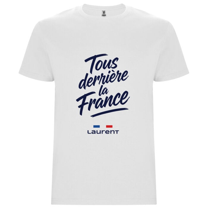 T-shirt blanc - Tous derrière la France