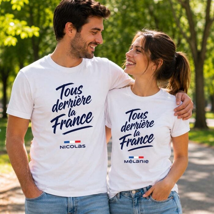 Alternative view of T-shirt blanc - Tous derrière la France