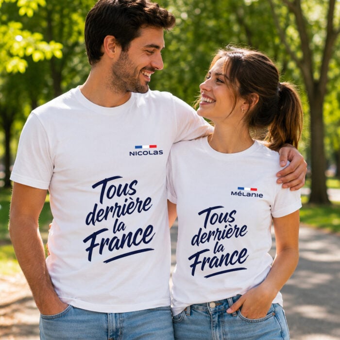 Alternative view of T-shirt blanc - Tous derrière la France