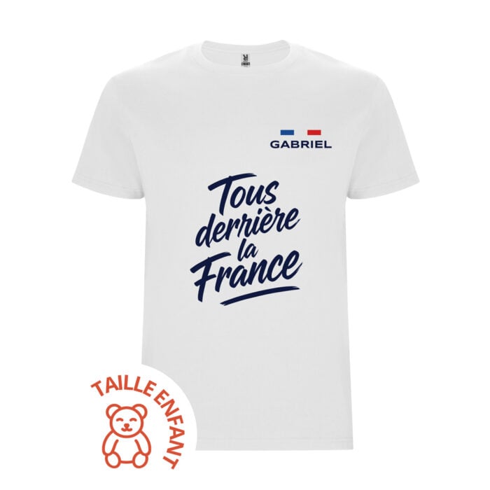 T-shirt Enfant blanc - Tous derrière la France